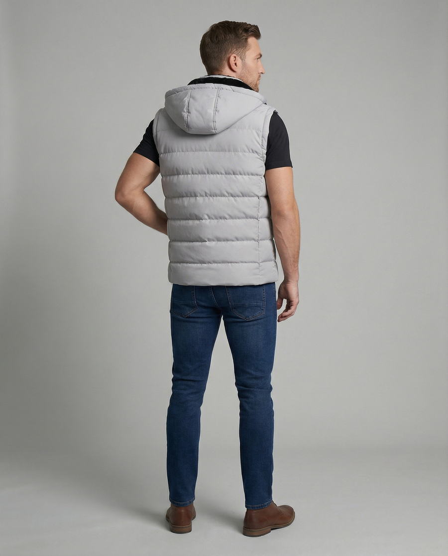 Gilet imbottito con cappuccio senza maniche | Moda donna