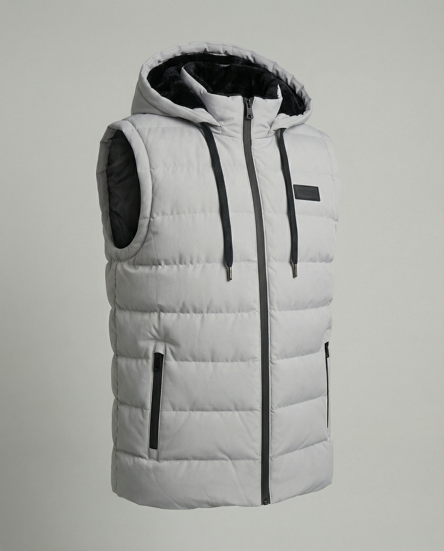 Gilet imbottito con cappuccio senza maniche | Moda donna