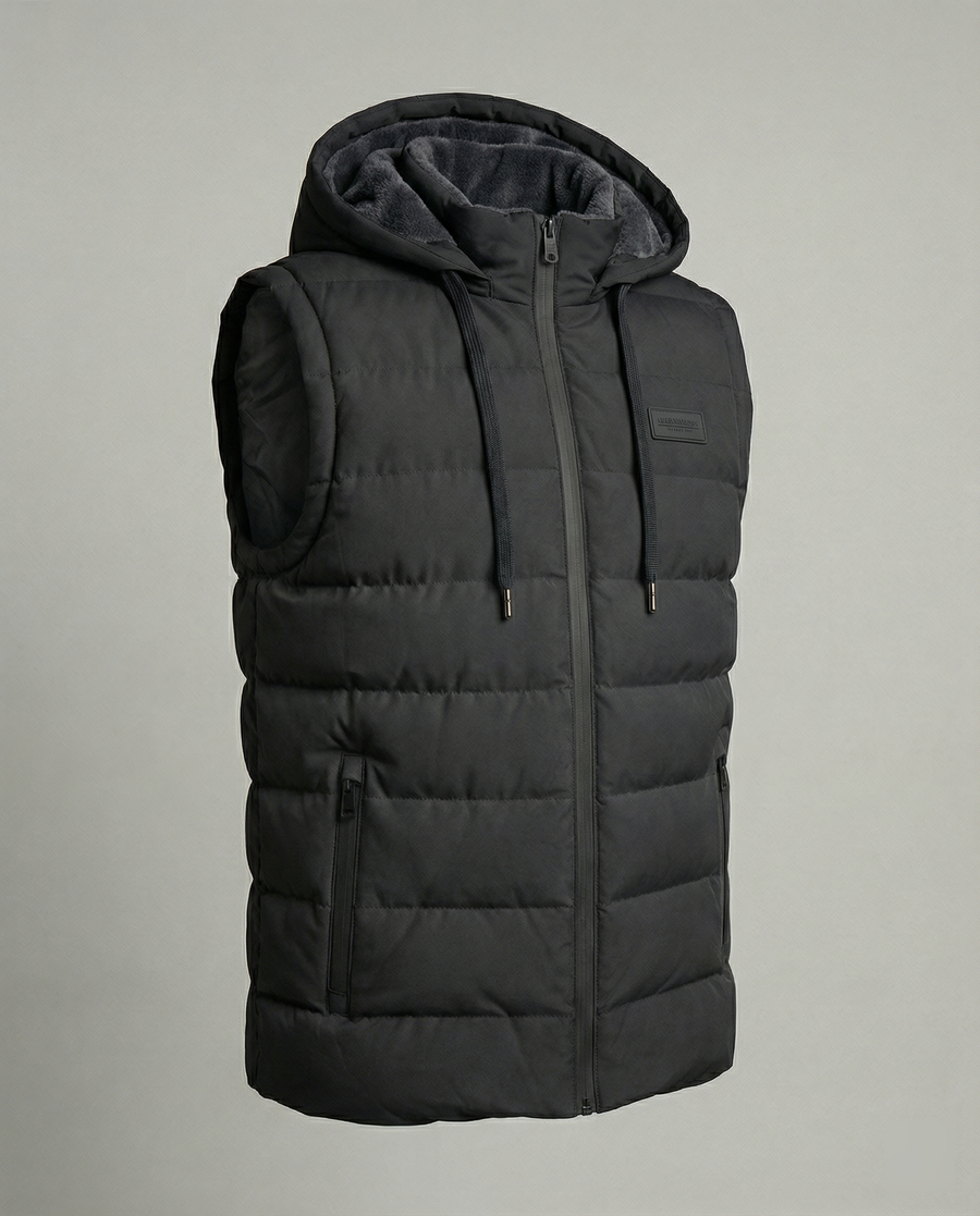 Gilet imbottito con cappuccio senza maniche | Moda donna