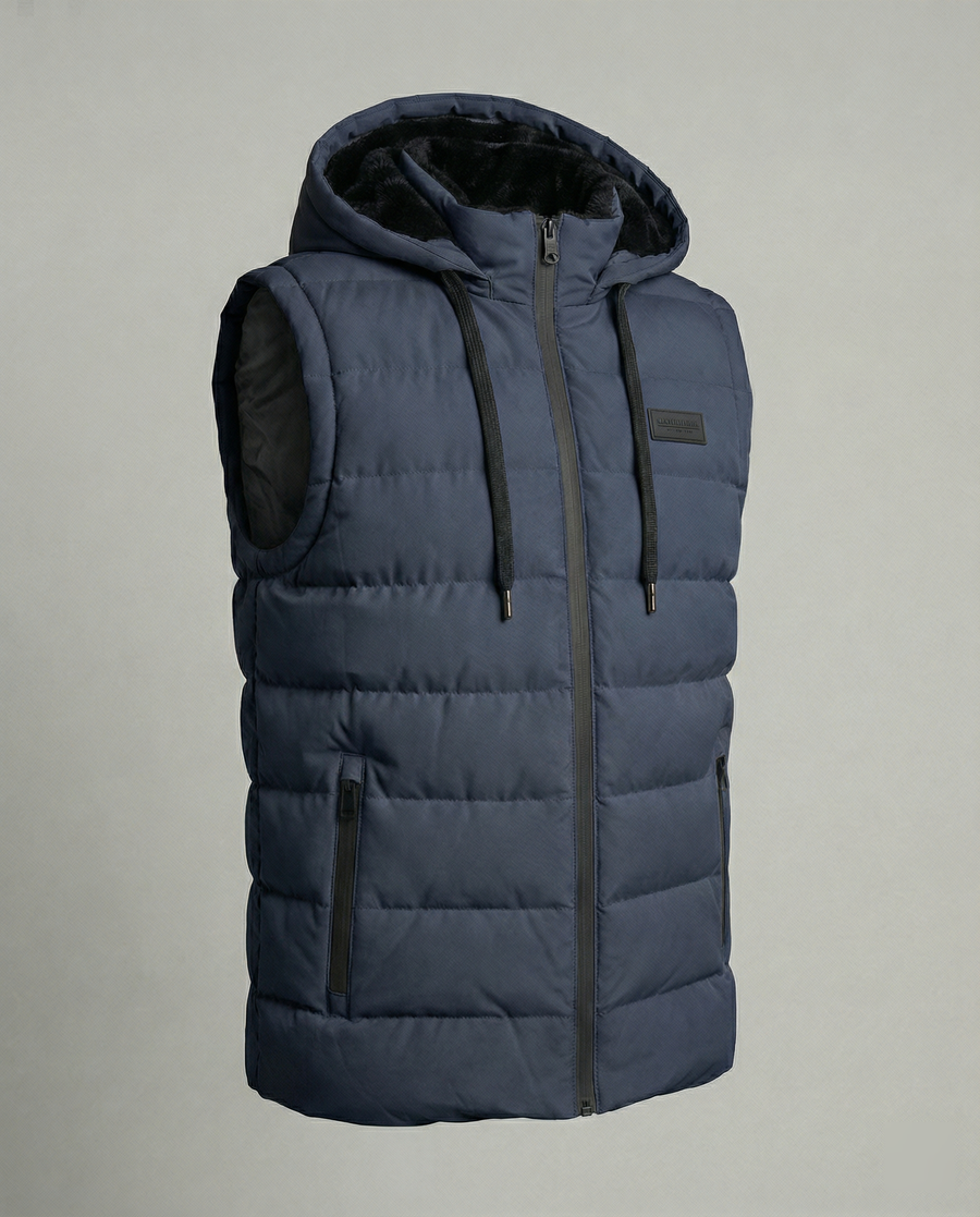 Gilet imbottito con cappuccio senza maniche | Moda donna