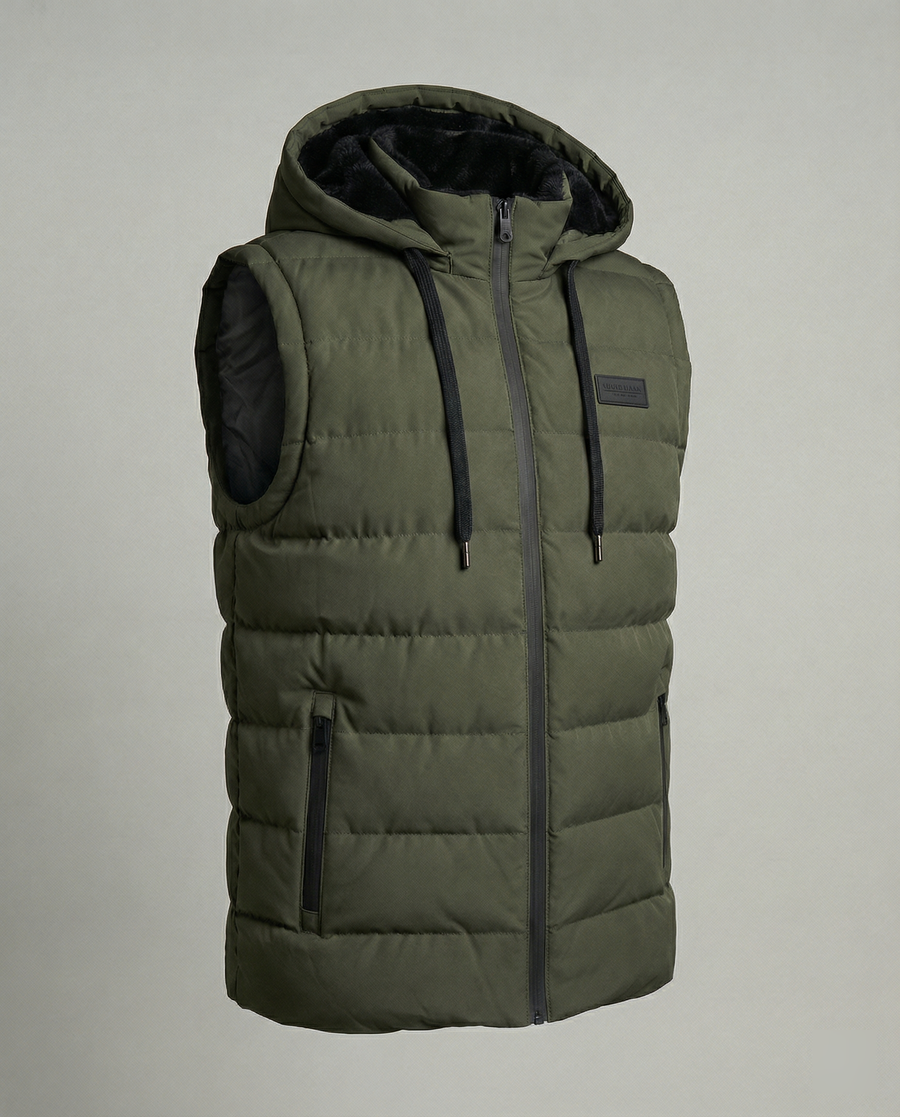 Gilet imbottito con cappuccio senza maniche | Moda donna
