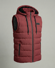Gilet imbottito con cappuccio senza maniche | Moda donna