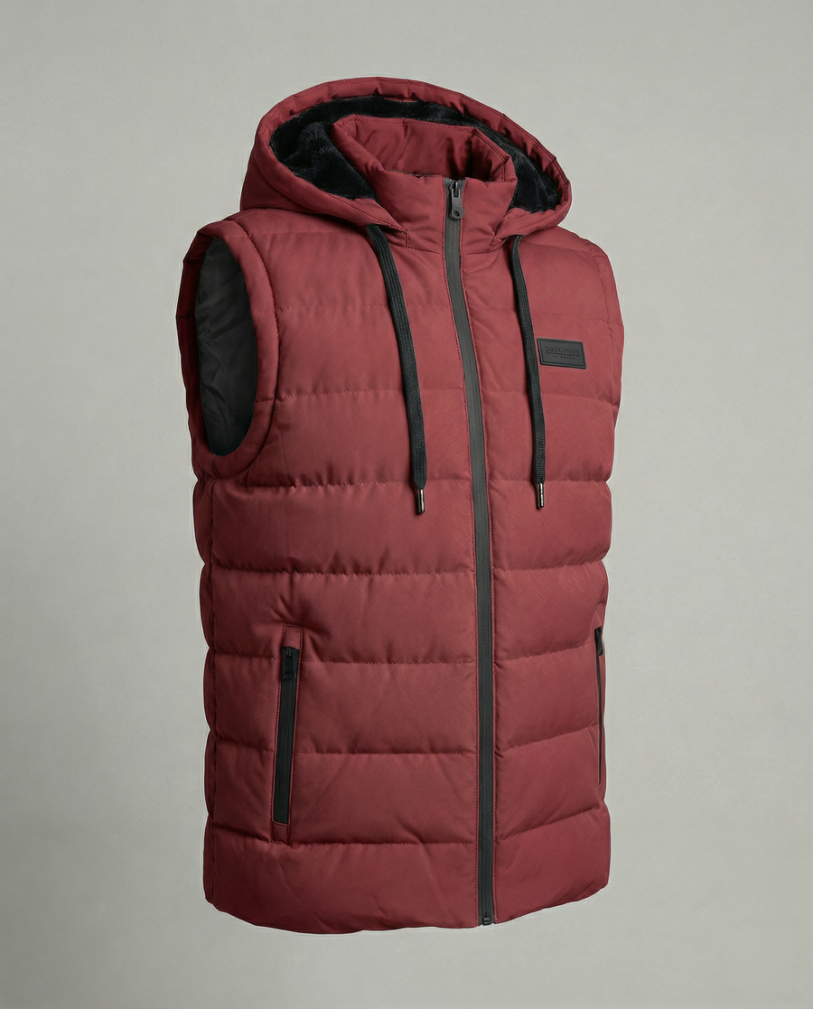 Gilet imbottito con cappuccio senza maniche | Moda donna