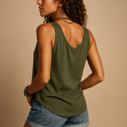 Top smanicato da donna con scollo a V | Moda estiva