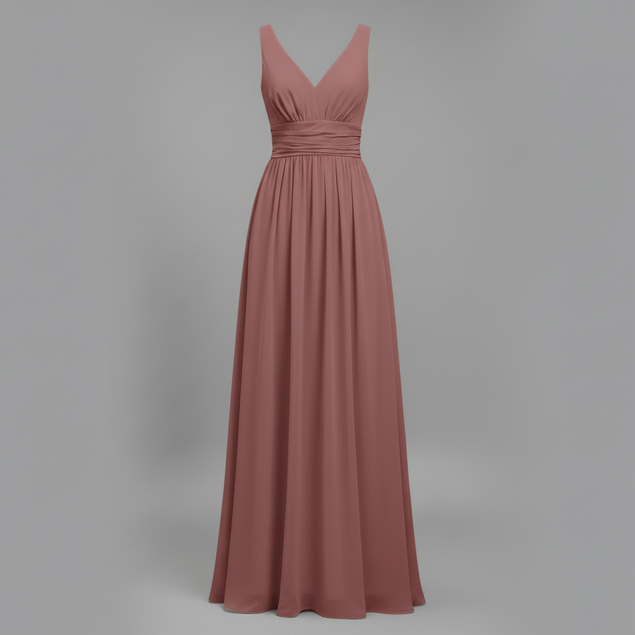 Abito estivo donna senza maniche | Vestito midi elegante con scollo a V, leggero