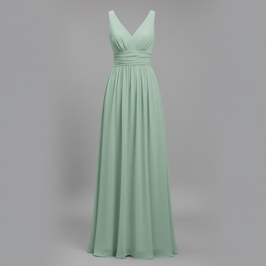 Abito estivo donna senza maniche | Vestito midi elegante con scollo a V, leggero