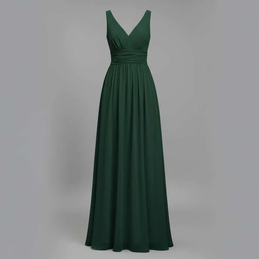 Abito estivo donna senza maniche | Vestito midi elegante con scollo a V, leggero