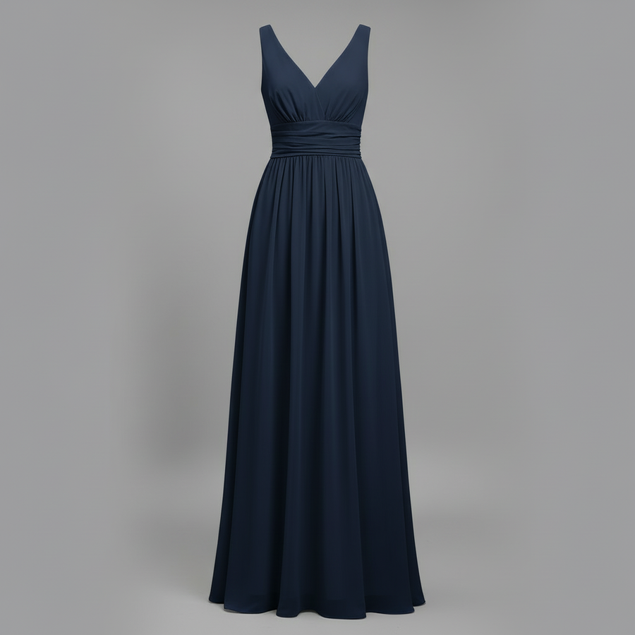 Abito estivo donna senza maniche | Vestito midi elegante con scollo a V, leggero