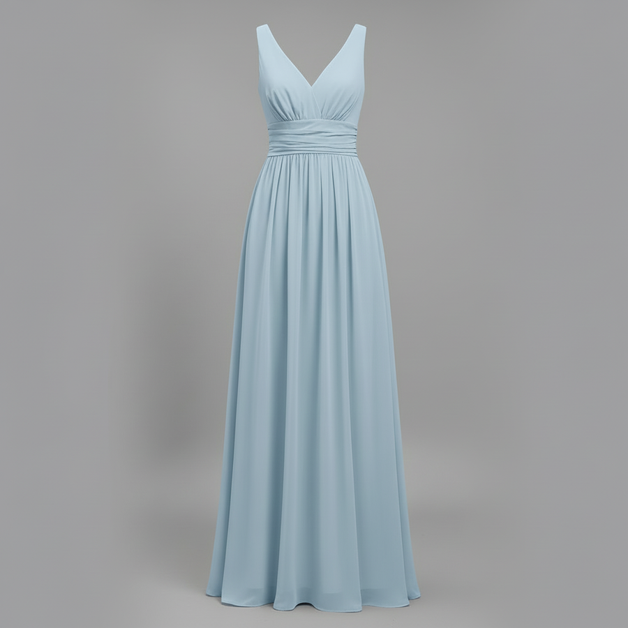 Abito estivo donna senza maniche | Vestito midi elegante con scollo a V, leggero