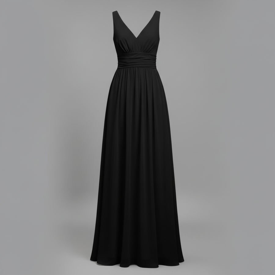 Abito estivo donna senza maniche | Vestito midi elegante con scollo a V, leggero