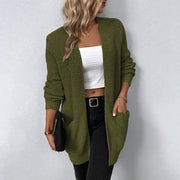 Damen Strickjacke mit V-Ausschnitt – Lässiger und gemütlicher Cardigan für Herbst und Winter
