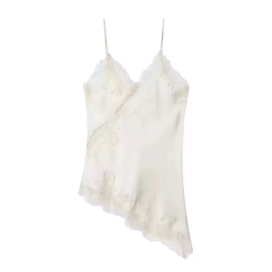 Top slip asimmetrico nero | Camisole da donna