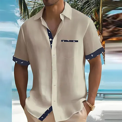 Camicia estiva traspirante da uomo | camicia a maniche corte