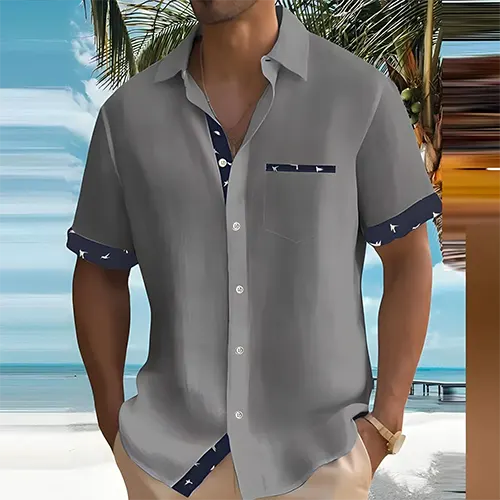 Camicia estiva traspirante da uomo | camicia a maniche corte
