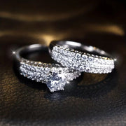 Aurora | Set di anelli da sposa da donna con zirconi