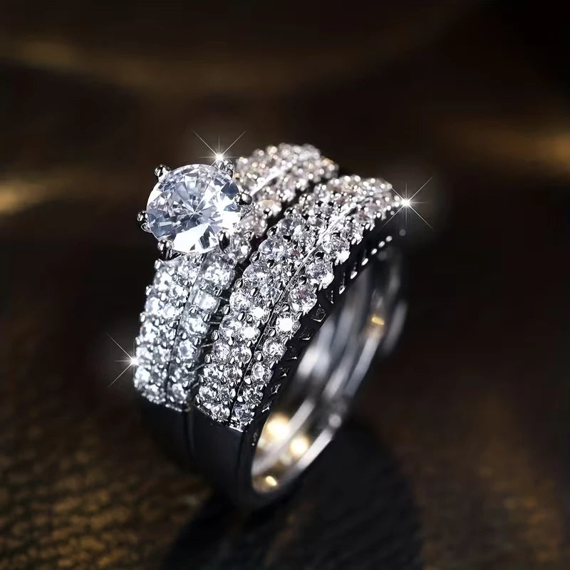 Aurora | Set di anelli da sposa da donna con zirconi