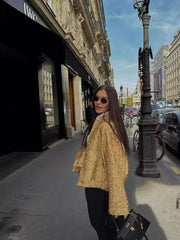 Lässige Tweedjacke Für Damen | Goldene Pailletten