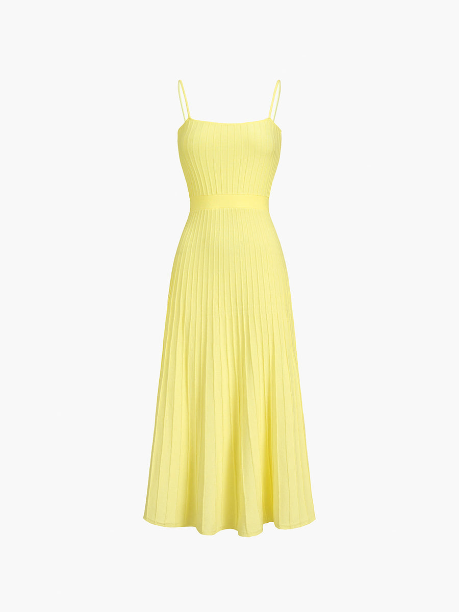 Geripptes Strick-Midikleid – Ärmelloses Sommerkleid