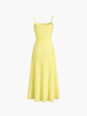 Geripptes Strick-Midikleid – Ärmelloses Sommerkleid