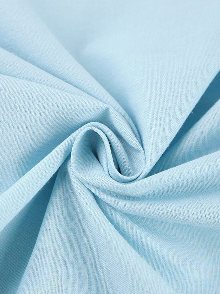 Leinen-Baumwoll Midikleid mit Frontbindung – Sommerkleid für Damen