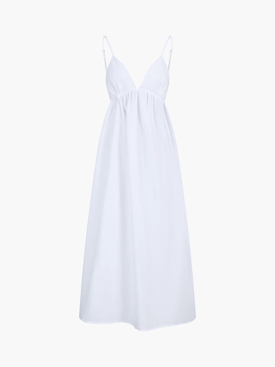 Maxi Sommerkleid aus Baumwolle mit offenem Rücken – Elegant & Luftig