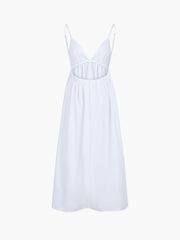Maxi Sommerkleid aus Baumwolle mit offenem Rücken – Elegant & Luftig