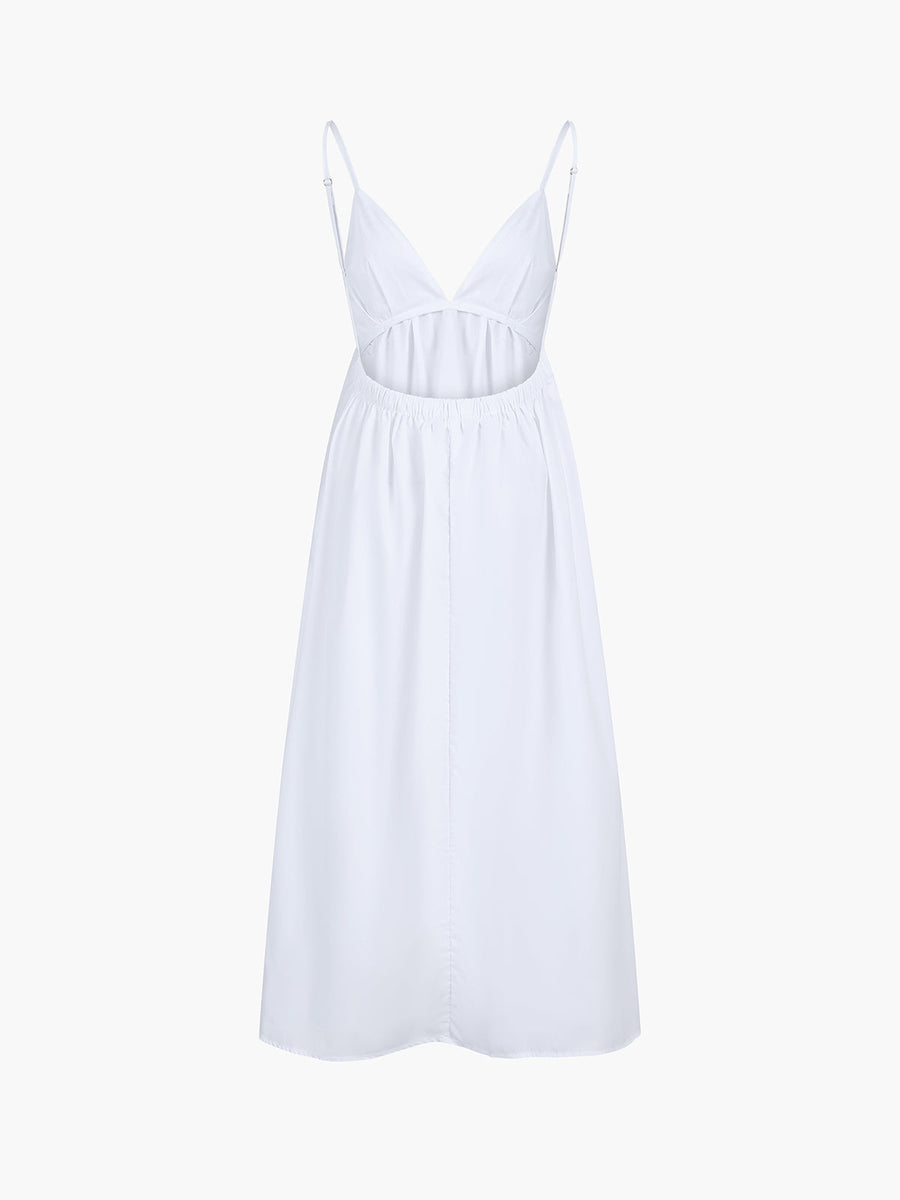 Maxi Sommerkleid aus Baumwolle mit offenem Rücken – Elegant & Luftig