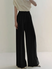 Elegante High-Waist Plissee-Hose mit weitem Bein – Büro & Freizeit