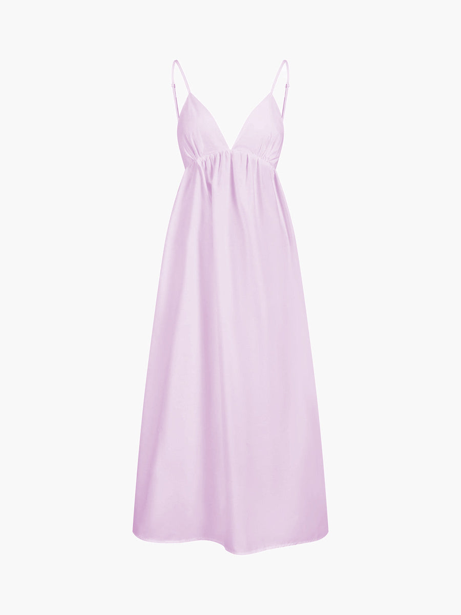 Maxi Sommerkleid aus Baumwolle mit offenem Rücken – Elegant & Luftig