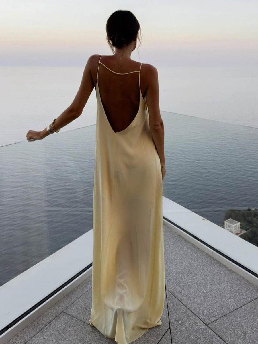 Mathilda | Luxus Slipdress mit tiefem Rückenausschnitt – Elegante Abendmode