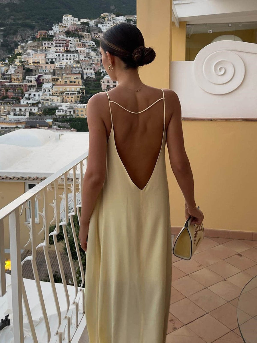 Mathilda | Luxus Slipdress mit tiefem Rückenausschnitt – Elegante Abendmode
