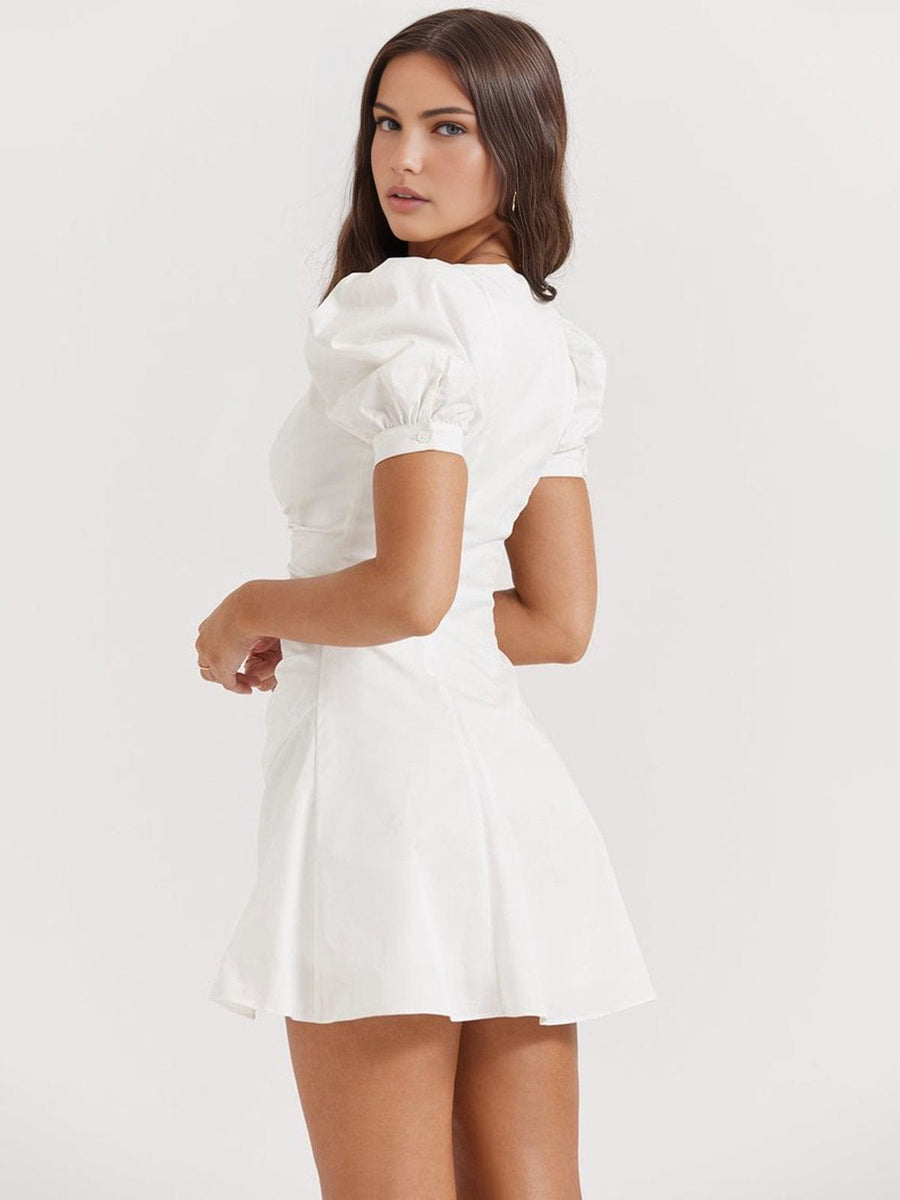 Thea | Romantisches Puffärmel-Minikleid – Feminine Eleganz für den Sommer