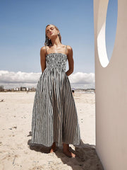 Miriam | Elegantes Sommerkleid mit Streifenmuster & Smock-Top