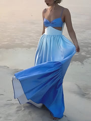 Rückenfreies Cutout Maxikleid – Sommerkleid für Hochzeit & Party