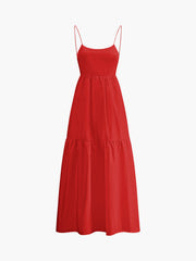 Elegantes Rückenfreies Maxikleid – Ärmellos, Tiefer Ausschnitt