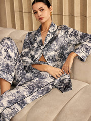 Juliette | Seidenähnlicher Pyjama-Style Zweiteiler – Trendiger Loungewear-Look für Tag & Nacht