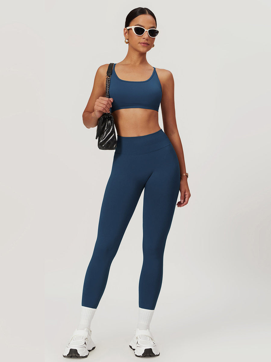Nahtloser Cross-Back Sport-BH – Hoher Halt, Herausnehmbare Pads