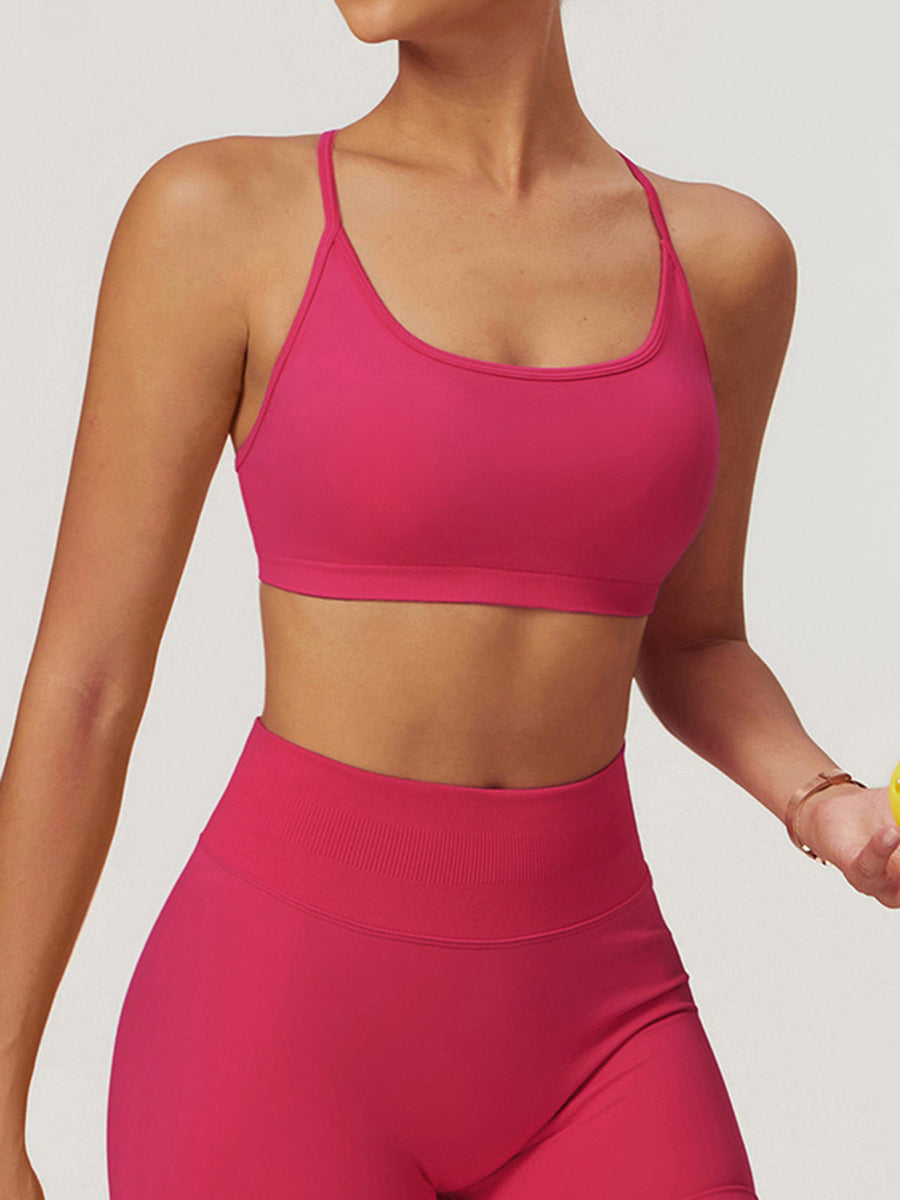 Nahtloser Cross-Back Sport-BH – Hoher Halt, Herausnehmbare Pads