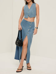 Diana | Denim-Zweiteiler – Lässiger Chic mit femininer Eleganz