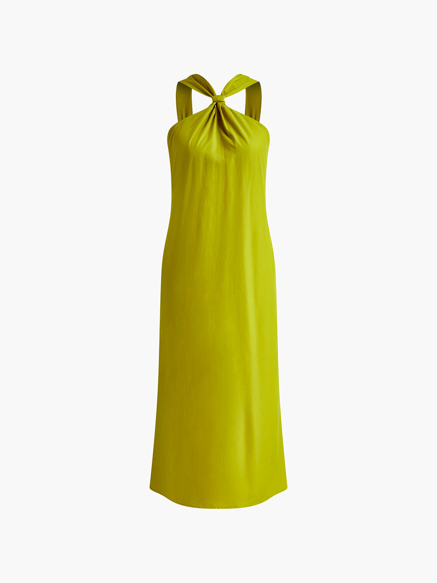 Maxi Sommerkleid mit Neckholder & Beinschlitz – Elegant & Luftig
