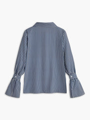 Gestreifte Damenbluse in Navy mit ausgestellten Ärmeln