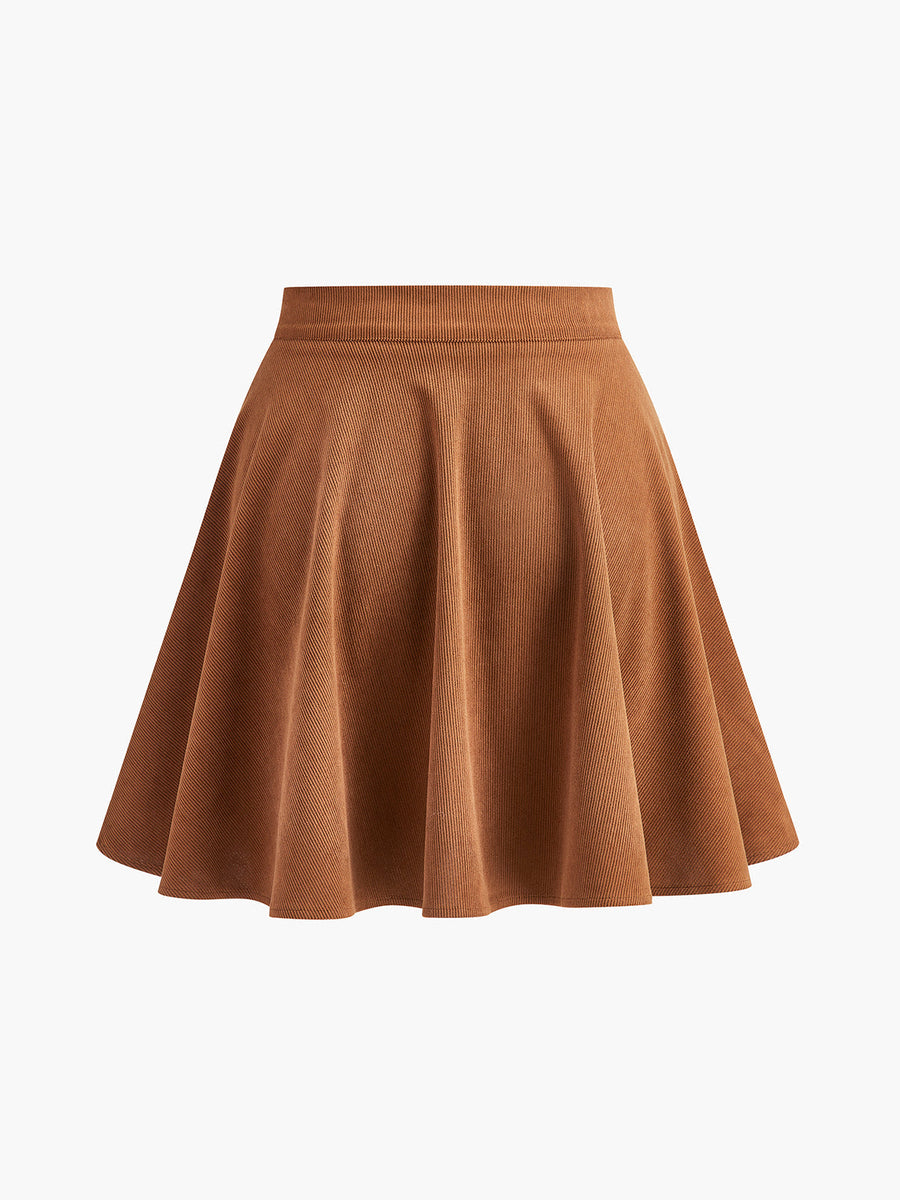 Lina | Ausgestellter Damen-Cordrock mit Knopfleiste