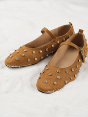 Elegante Velours-Ballerinas mit Strassdetails – Stilvoll & Bequem