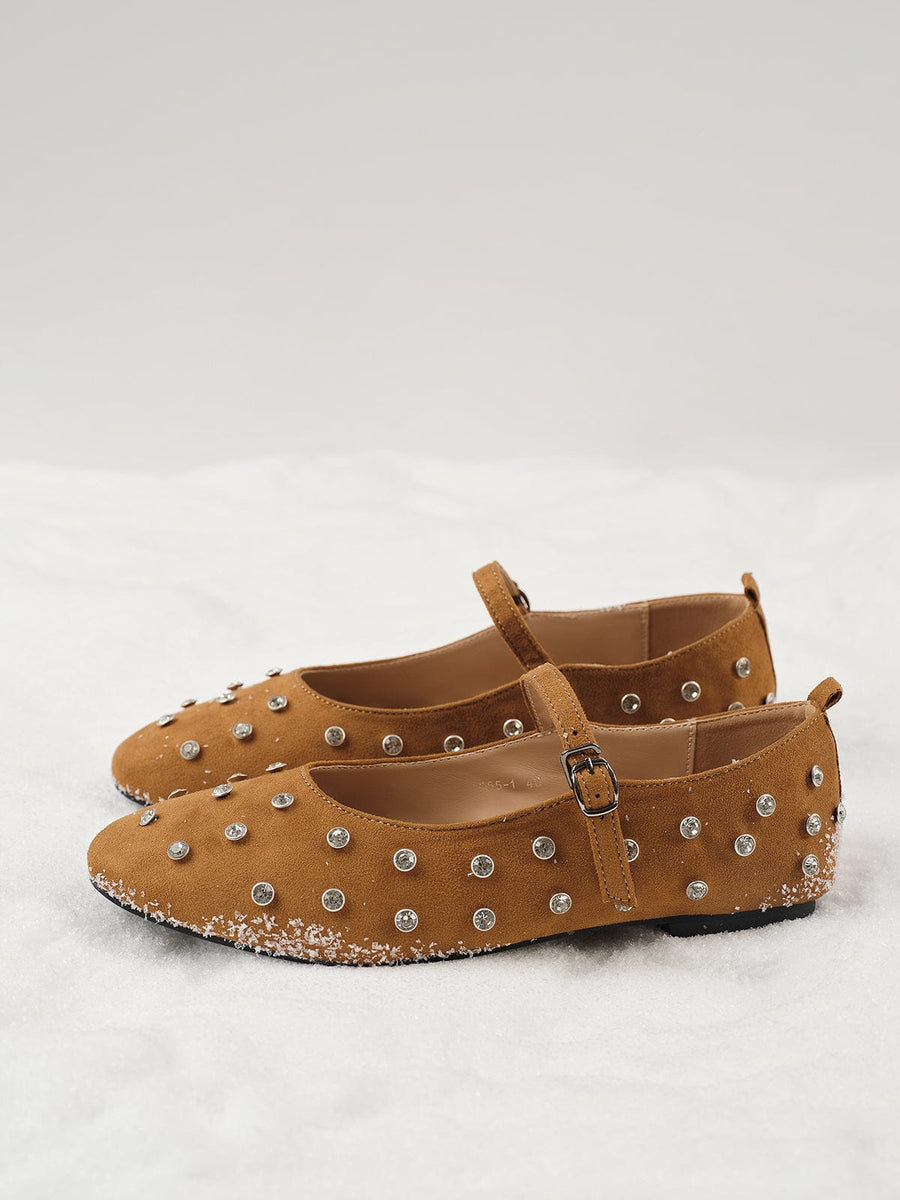 Elegante Velours-Ballerinas mit Strassdetails – Stilvoll & Bequem