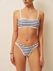 Nautischer Streifen High-Cut Bikini – Figurbetonter Damen-Badeanzug
