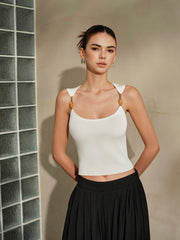 Stylisches Strick Crop Top Damen | Leichtes Sommer Top mit Trägern