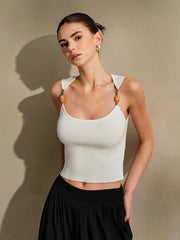 Stylisches Strick Crop Top Damen | Leichtes Sommer Top mit Trägern