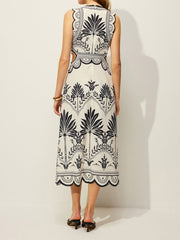 Boho Maxikleid mit Blumenmuster und Cut-Outs – Ärmelloses Sommerkleid