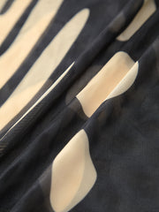 Luftiger Maxirock mit Vogelprint – Mesh Strand-Cover-Up