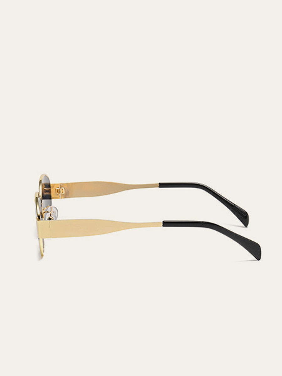 Oval Sonnenbrille mit Goldrand – Eleganter UV-Schutz Damenbrille